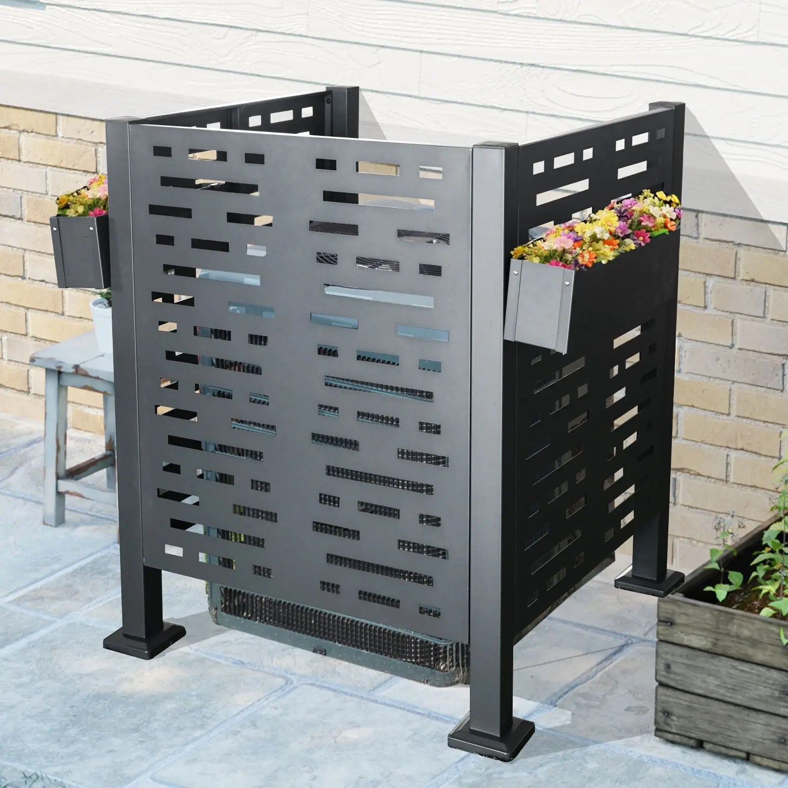

3ftx3ft Air Conditioner Fence for Outdoor Units,Metal Privacy Fence Cover, Perfect to Conceal Air Conditioning Units