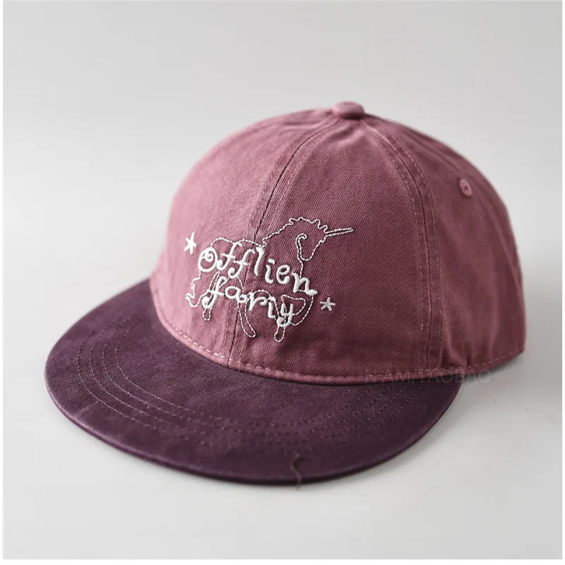 

Unstructured Two Tone Flat Brimbaseball Cap Unisex Dad Hat with Unicorn Embroidery for Men Women Everyday Wear