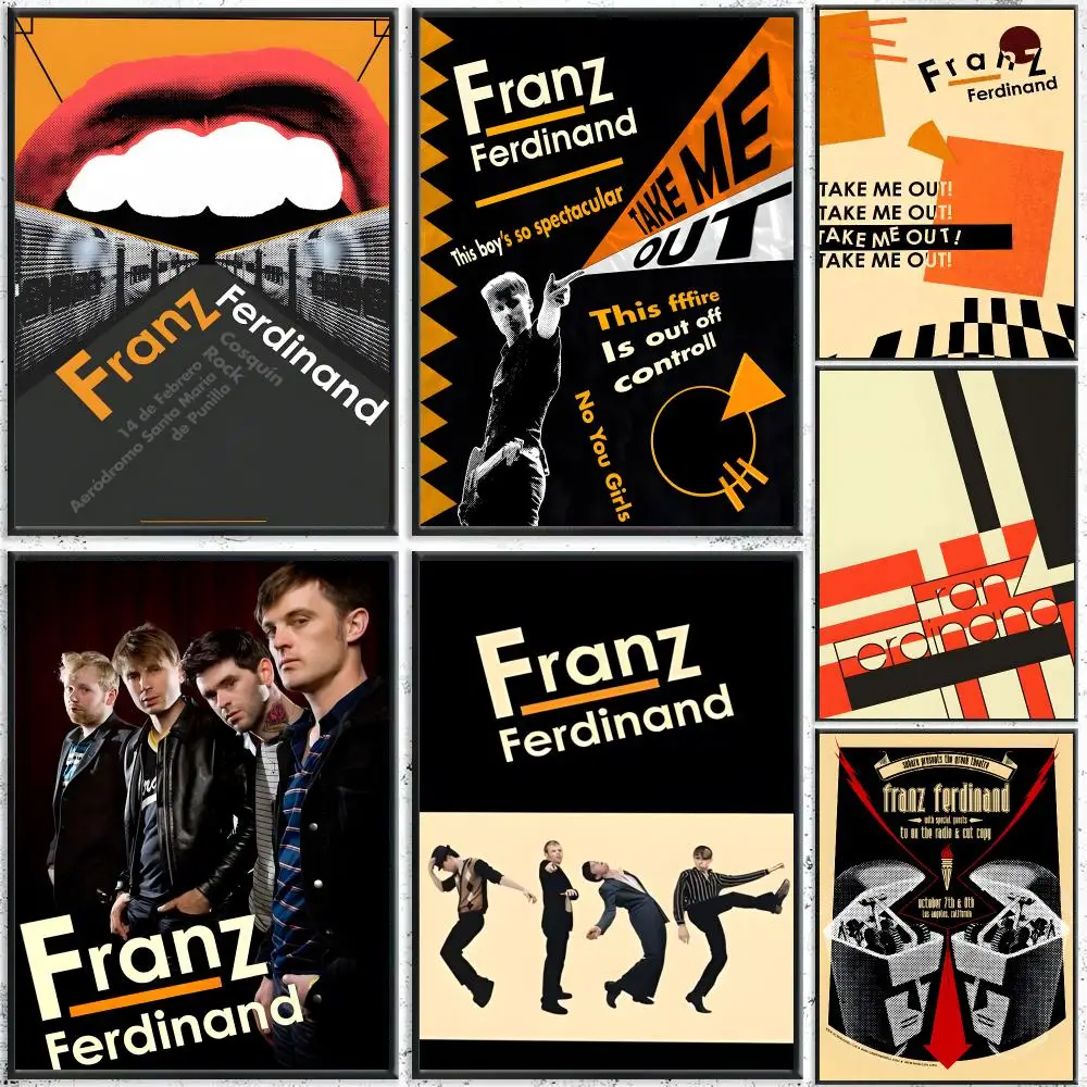 Band Franz Ferdinand Poster Self-Adhesive Waterproof Wall Stickers, Coffee Bar Home Wall Decor