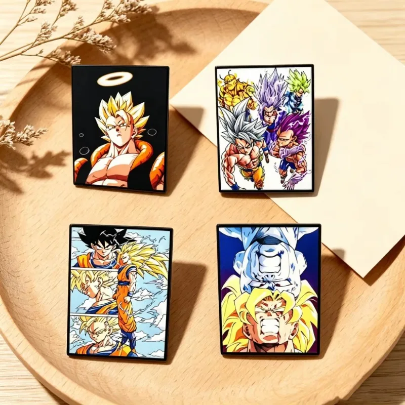 4Pcs Anime Fighter Enamel Brooch Set Cartoon Personality Handsome Badge Warrior Figure Lapel Pins for Jacket Bag Accessory Decor