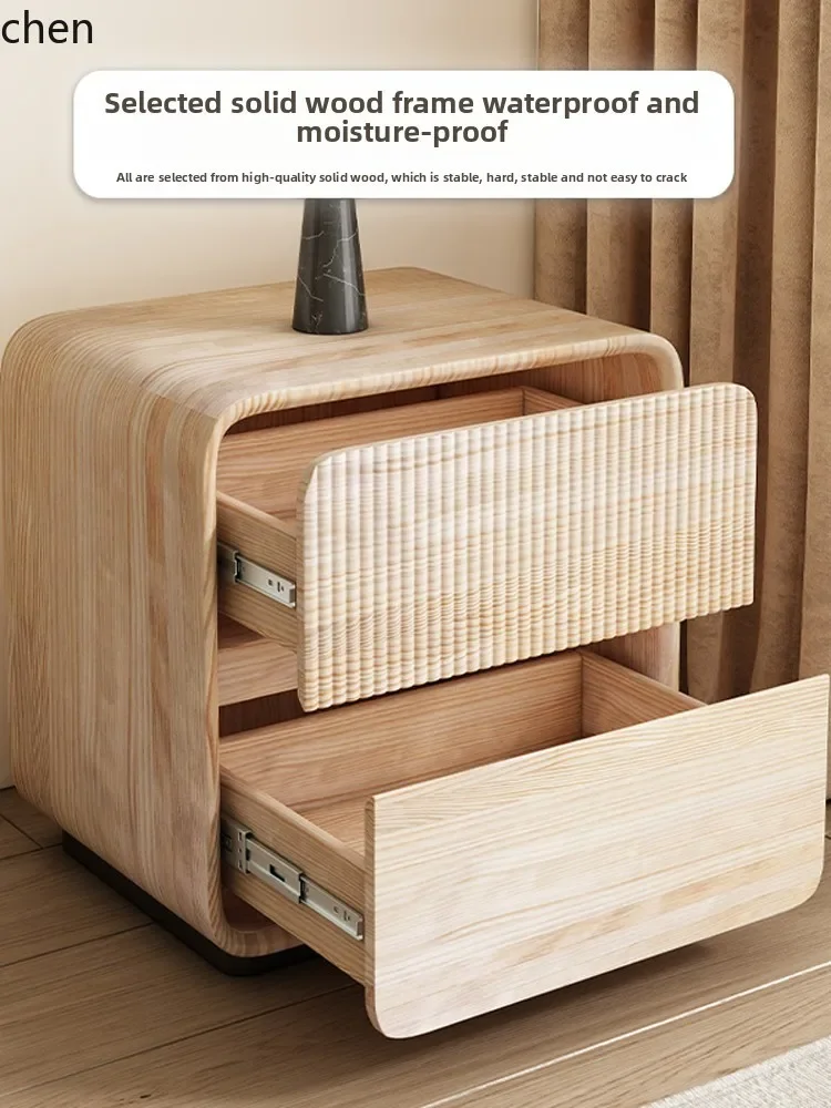 LXC Internet celebrity all solid wood all solid wood paint bedside table modern simple light luxury bedroom small