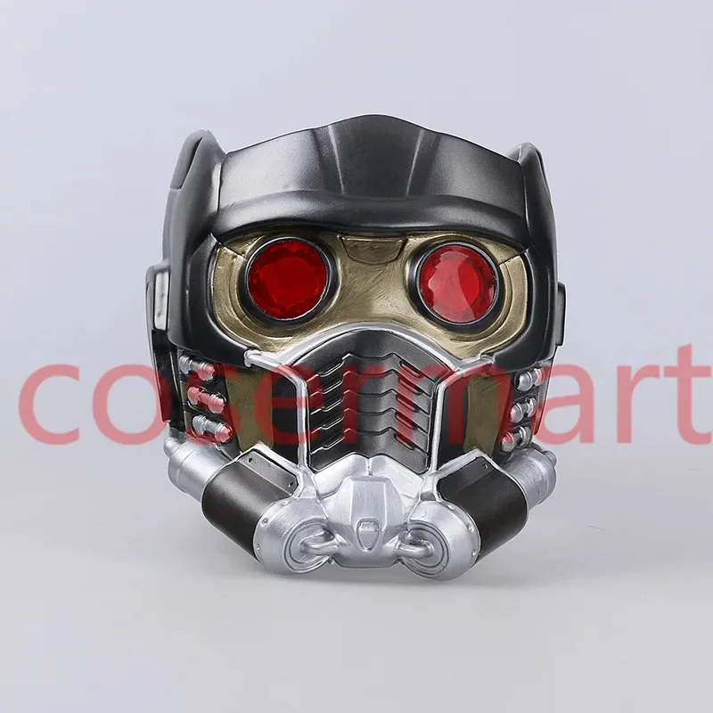 Cos Guardians Косплей Питер Квилл ПВХ со светодиодной подсветкой Звездный Лорд Шлем Маска для Хэллоуина Взрослые
