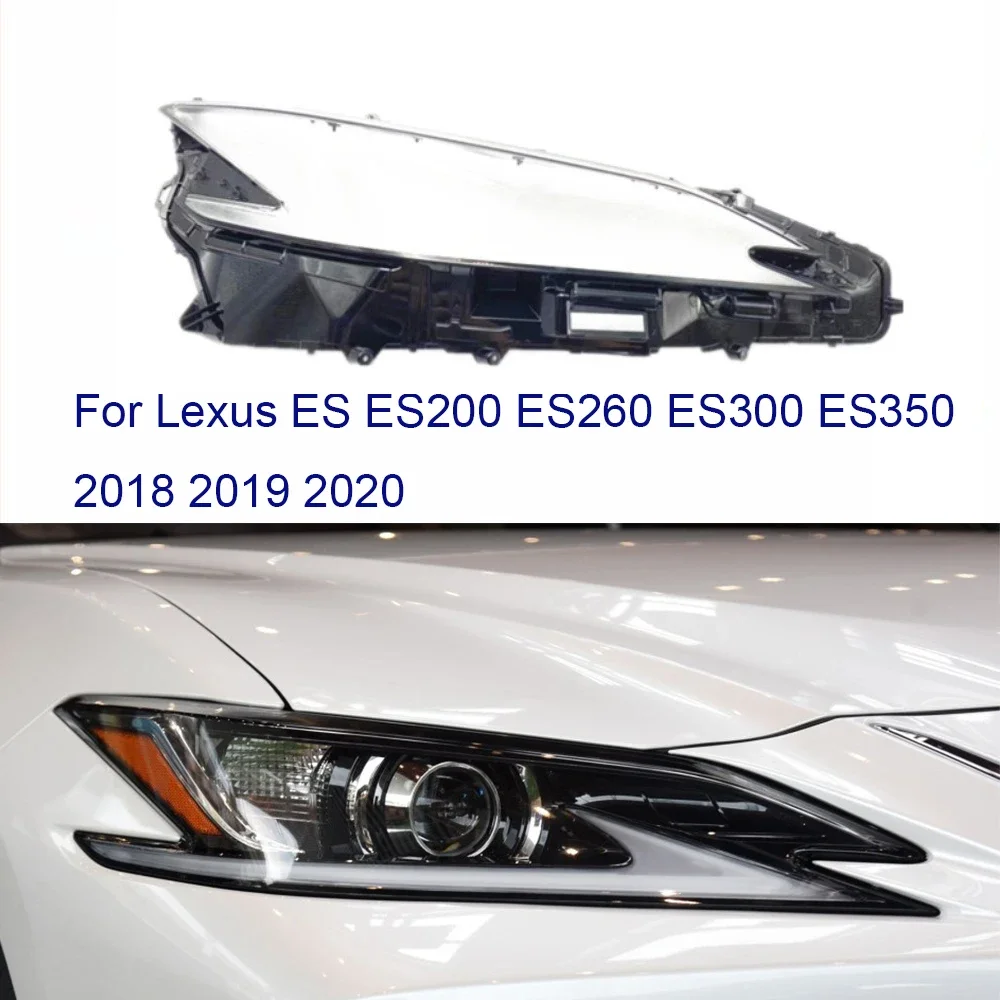 

HTTCY For Lexus ES ES200 ES260 ES300 ES350 2018 - 2022 Headlamp Cover Shell Lamp Mask Headlight Shade Transparent Lens Lampshade