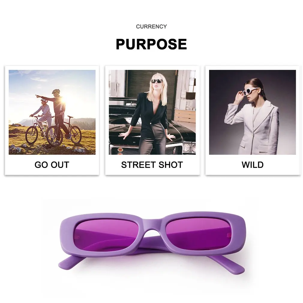 Vintage C3 مستطيل الأرجواني النظارات الشمسية امرأة الموضة الفاخرة العلامة التجارية مصمم نظارات شمسية مربعة المحمولة الإناث الرجعية مكبرة