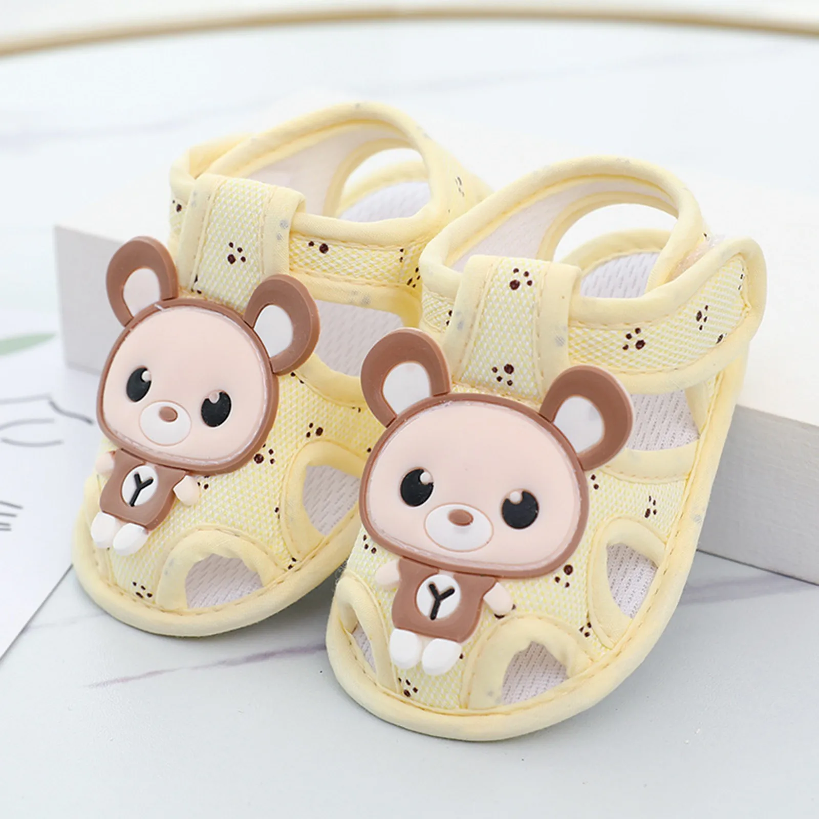 Unisex Baby Boys Girls Sandals 2023 Summer Beach Toddler Close Toed Shoes Comfortable Soft Newborn Infant Cartoon First Walkers