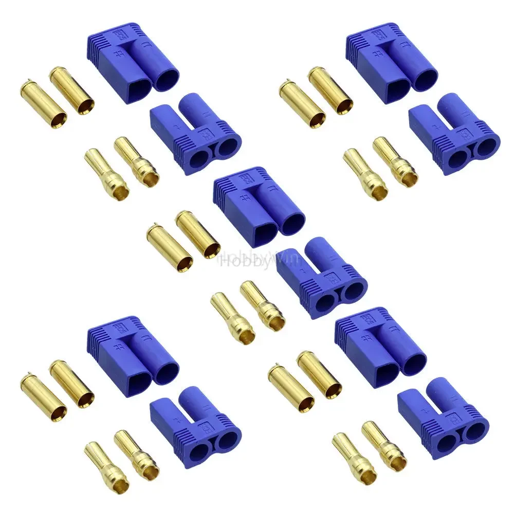 5 pairs EC5 plug Female +Male shell with terminals for RC Model Vehicle Aircraft Battery Esc Motor Connectors