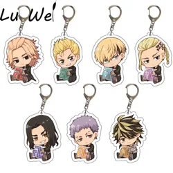 Anime keychain Tokyo Revengers Manjiro Ken Takemichi Hinata Atsushi Acrylic Women Accessories Cute Bag Pendant Key Chain Gifts