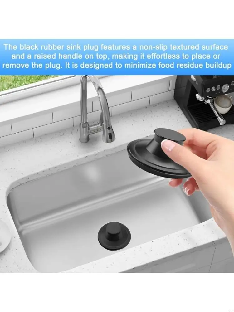 Simple Grip Rubber Sink Stoppers Not Slip Rubber Sink Plugs Set Of 2 Fit Most 3 1/2 Inch Drains without Garbage Disposal