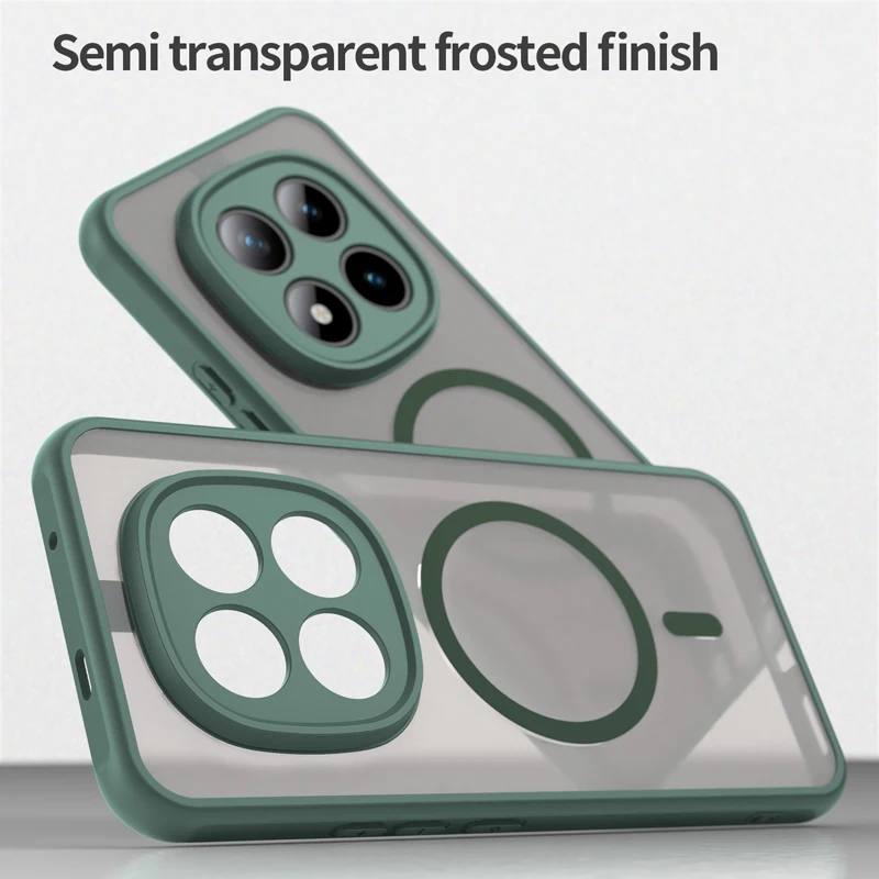 

For Xiaomi Redmi Note 15 Note15 Pro Plus 4G 5G Case Semi-Transparent Frosted Matte PC+TPU Anti-fingerprint Translucent Cover