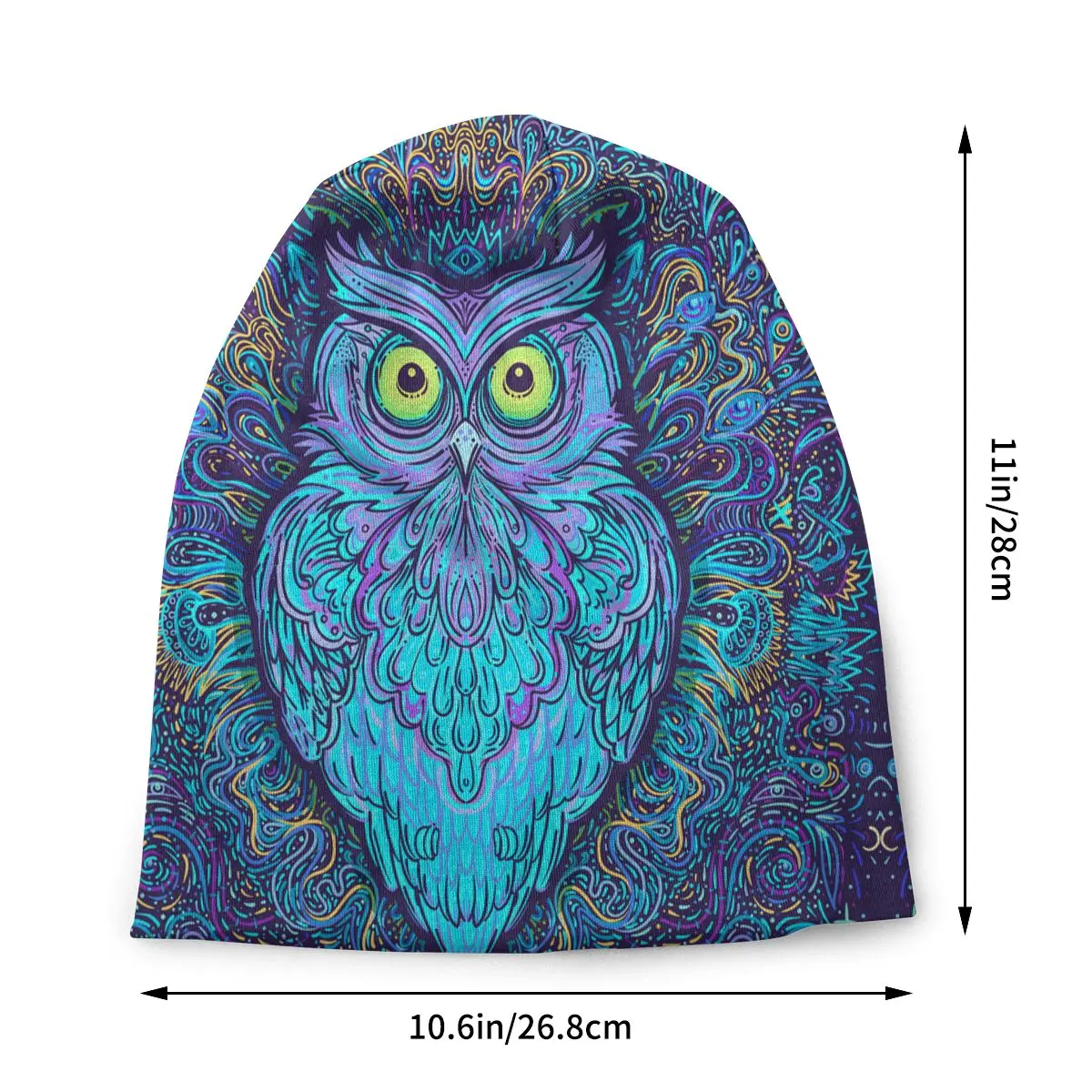 Bonnet Hats Men Women's Thin Skullies Beanies Hat Mystical Night Owl Mandala Autumn Spring Warm Cap Street Caps