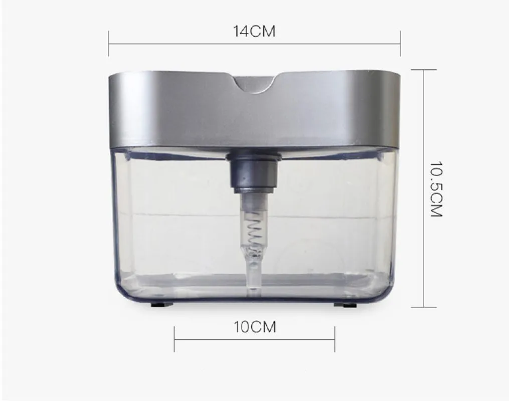 Automatic Soap Dispenser Bottle for Liquid Push Type Cleaning Fluid Dispenser Box Manual Kitchen Dishwashing Sponge Wholesale