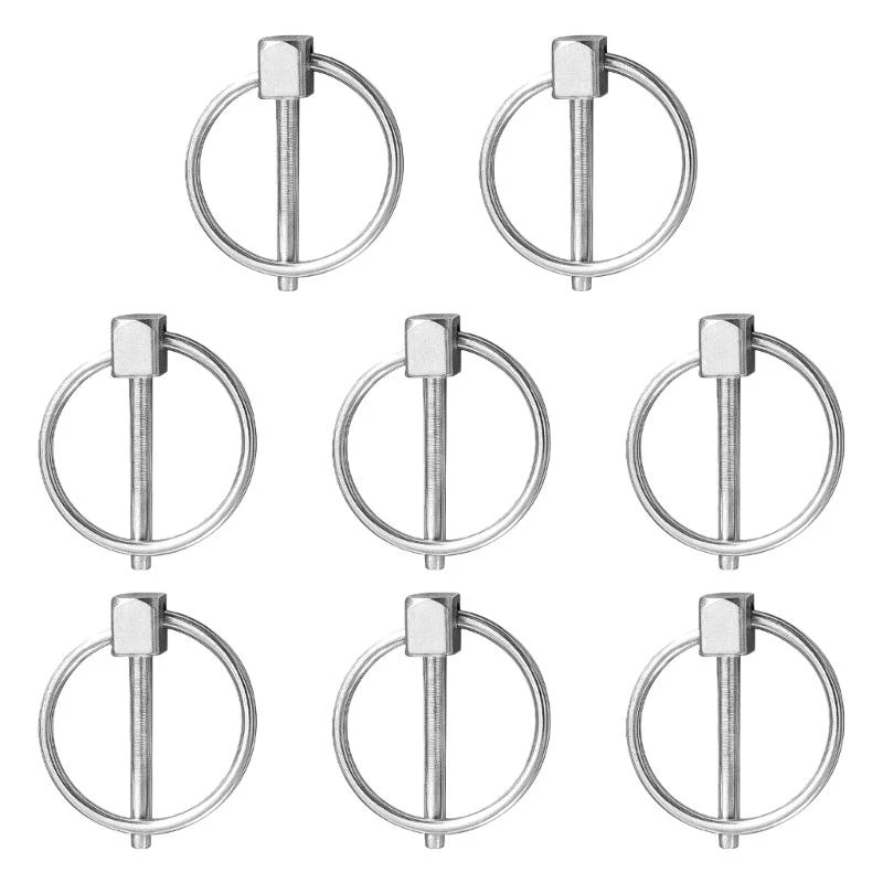 8Pcs Stainless Steel Round Safety Pin Lynch Linch Pin Retaining Clip Trailer Lock Pin Marine Hardware Enduring Rustproof