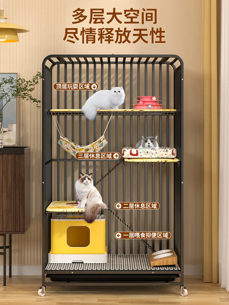 NEW Cat cage home indoor does not occupy a large free space cat villa integrated double-layer cat cage cattery house