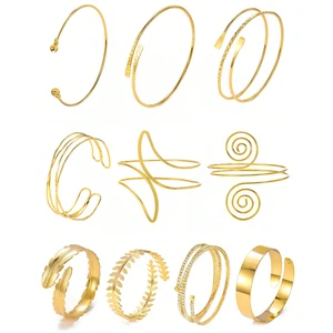 FTCY Boho Gelang Lengan untuk Wanita Vintage Geometris Warna Emas Daun Gelang Lengan Wanita Perhiasan Dapat Disesuaikan 10 gelang kuningan penjualan terbaik - №