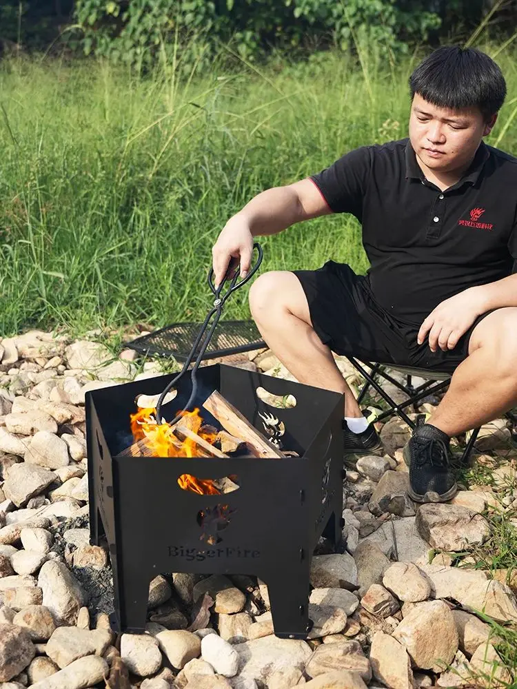 

Открытый кемпинг CampFire Яма Съемная костра для сада Задний двор Барбекю Костер Деревянное отопление Камин