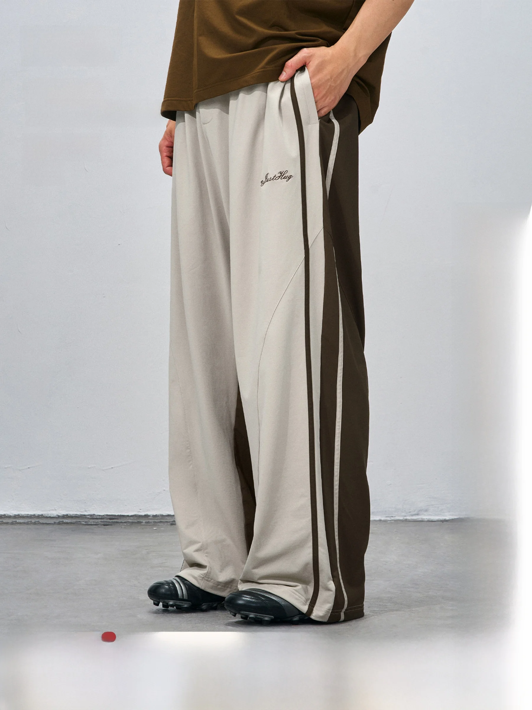

BJHG Casual American Style Summer Thin Loose Men's Pants Color Block Design Breathable Comfortable Straight Leg Trousers