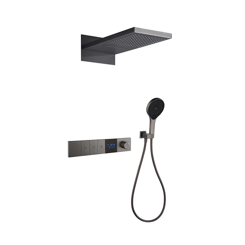 

All-copper concealed embedded wall shower, flying waterfall rain bathroom