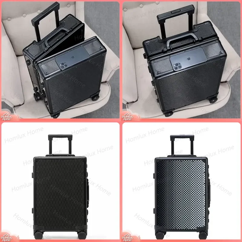 20 24 Inch Carbon Fiber Travel Luggage Aluminum Frame Rolling Suitcase Commercial Carry On Bag with Wheels for Boarding