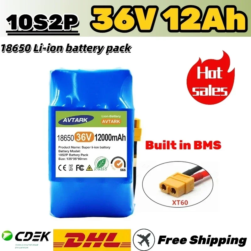 

36V 10S2P 12Ah 36v Electric Scooter Battery Lithium-ion 42v 18650 Battery Pack Scooter Twist Car,electric self balance Battery