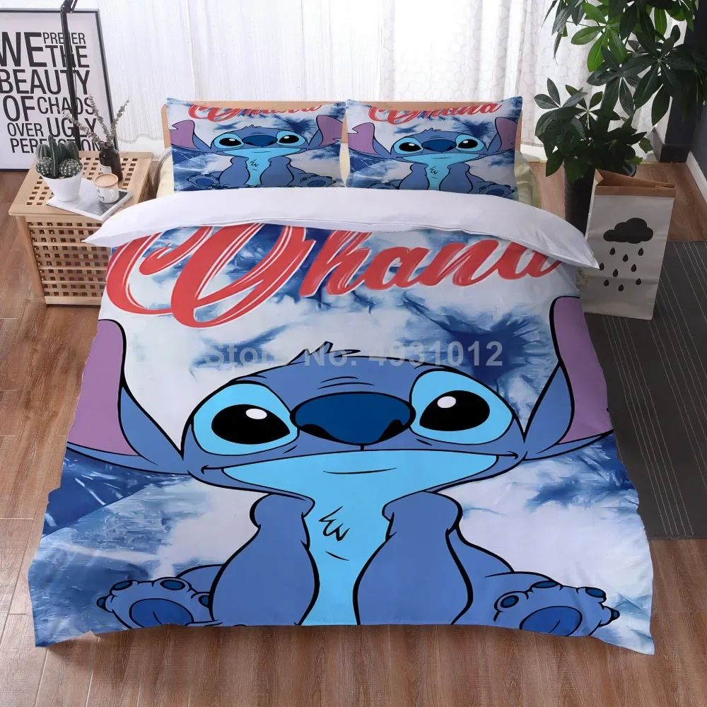 3D Printing Cute Lilo Stitch Baby Duvet Cover Set Bedroom Decor for Children Kids Boy Girl King Size Crib Bedding Set Bed Cover