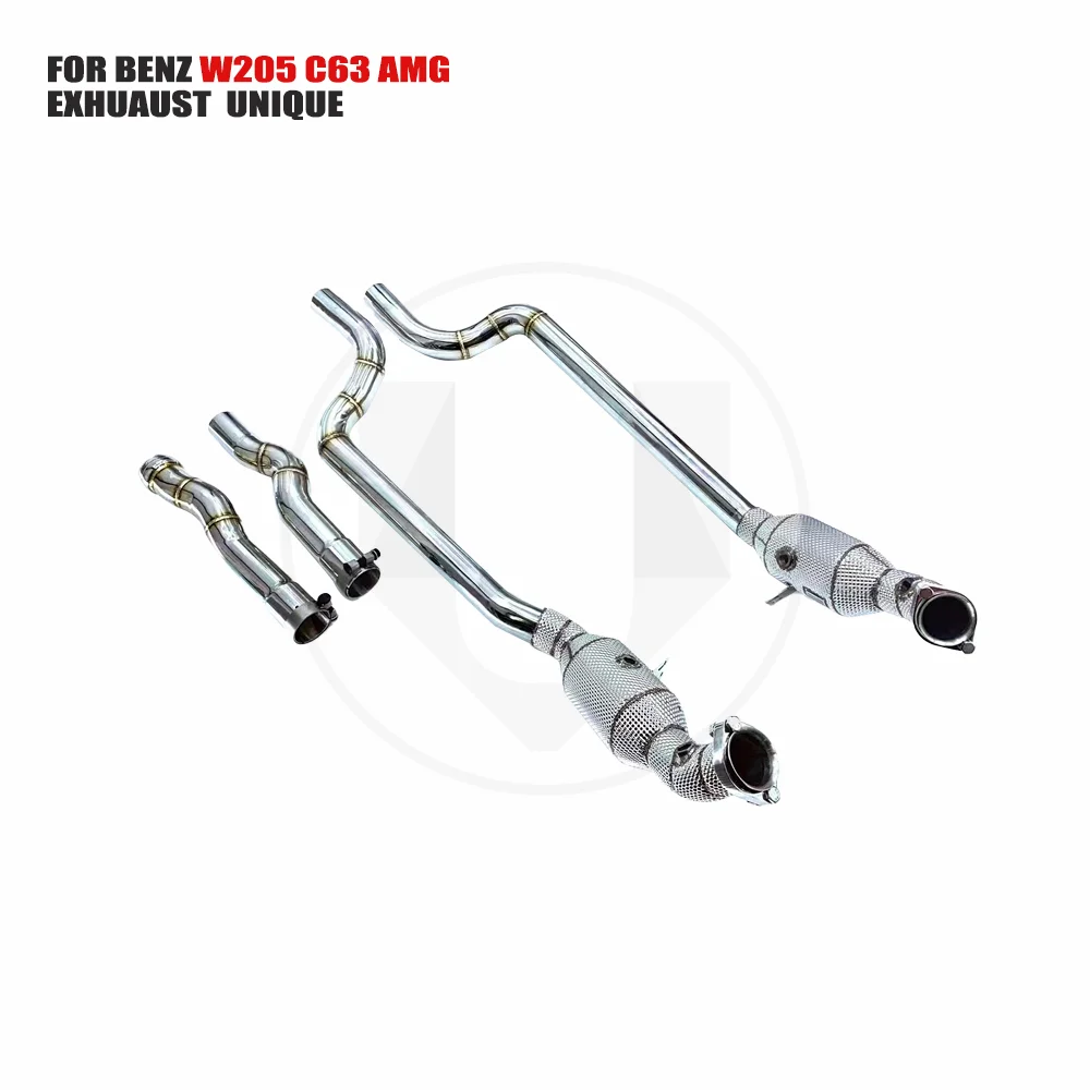 

UNIQUE Exhaust Manifold Downpipe for Mercedes Benz W205 C63 AMG Car Accessories With Catalytic converter Header Without cat pipe