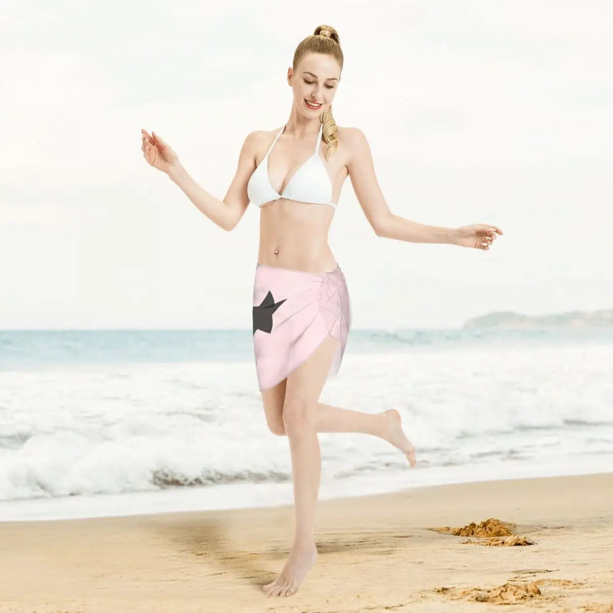 Benutzerdefinierte Ferragnies Eyes C-Chiara Kurze Sarongs Badeanzug Cover Up Bedruckter Bikini Wrap Sheer Sarong Strand Wrap