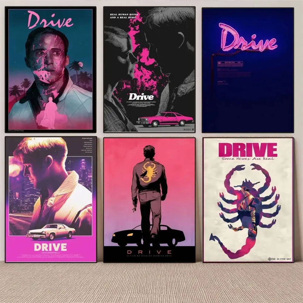 1PC Classic Noir Crime Movies D-Drive poster Self-adhesive Art Waterproof Paper Sticker Coffee House Bar Room Wall Decor