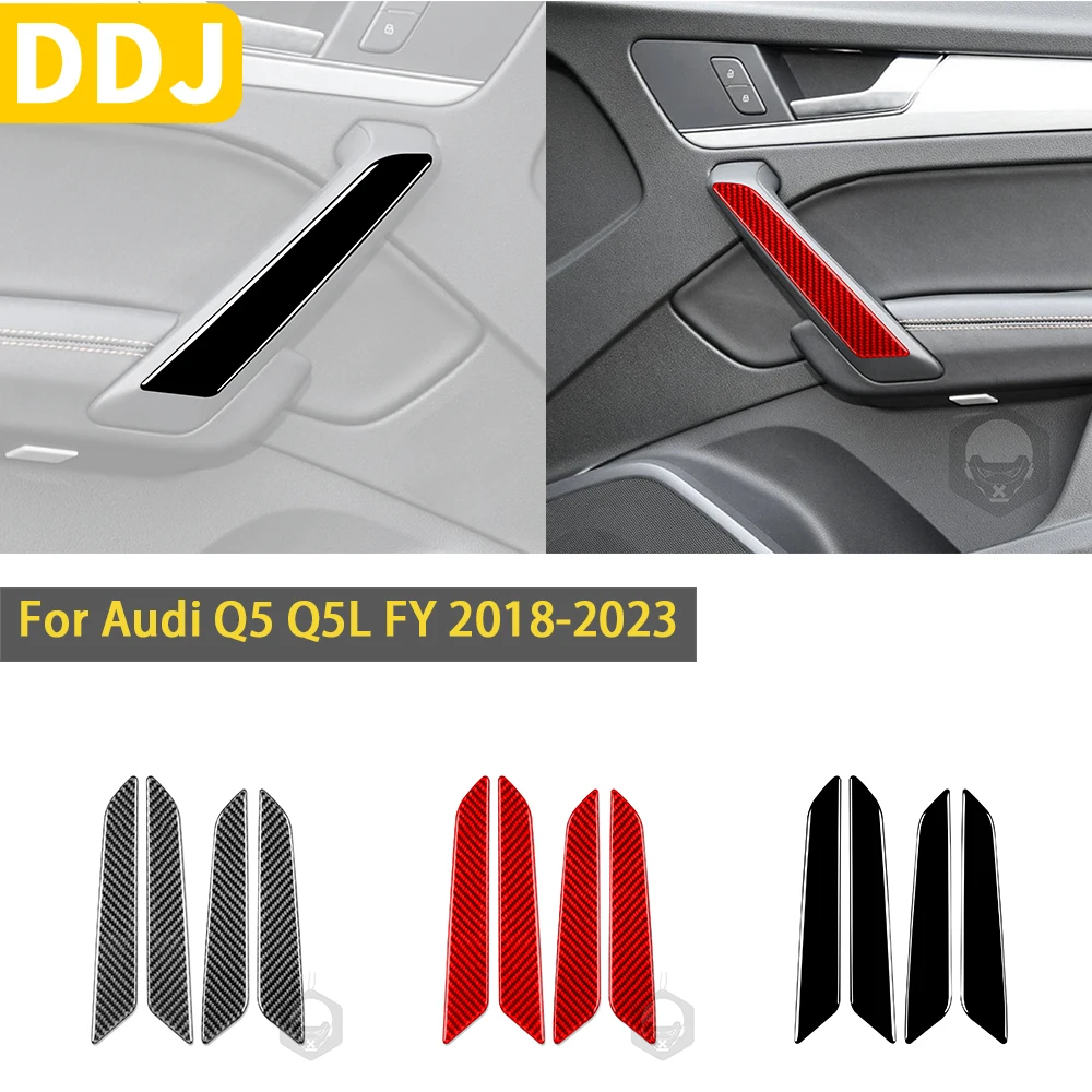 

For Audi Q5 Q5L FY 2018-2023Accessories Carbon Fiber Interior Auto Door Armrest Panel Trim Sticker Modification Decoration