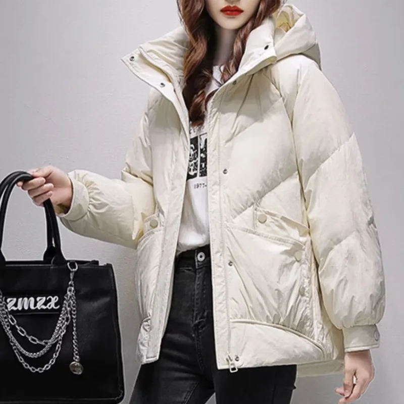 Women's Winter Top Coat Cotton Coat Short Thick Warm Simple Comfortable Loose Casual Design Fashion Soft Niche Versatile Skinny