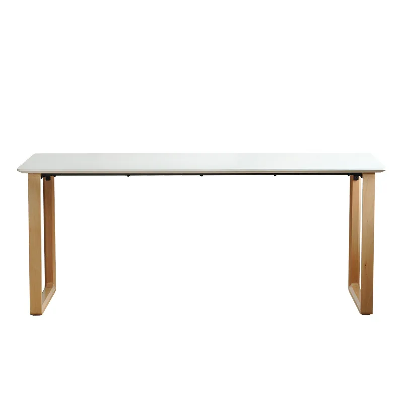 ins very simple solid wood modern double long  small apartment household white study computer  desk