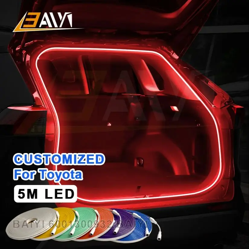 

Customizable 5M LED Car Trunk Light Interior Atmosphere Neon Lamp For Toyota RAV4 VENZA BZ4X Corolla Cross Other Car Accessories