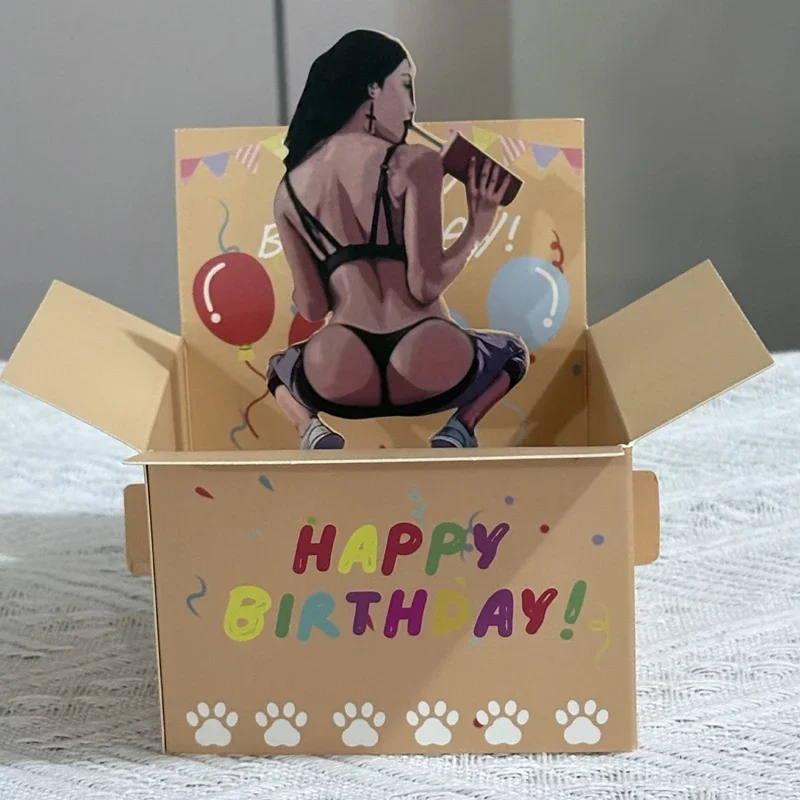 بطاقة عيد ميلاد سعيد، بطاقات عيد ميلاد للنساء، مذكرة الاحتفال ثلاثية الأبعاد، رسالة نعمة إبداعية للسفر والتجمعات العائلية والأصدقاء #1