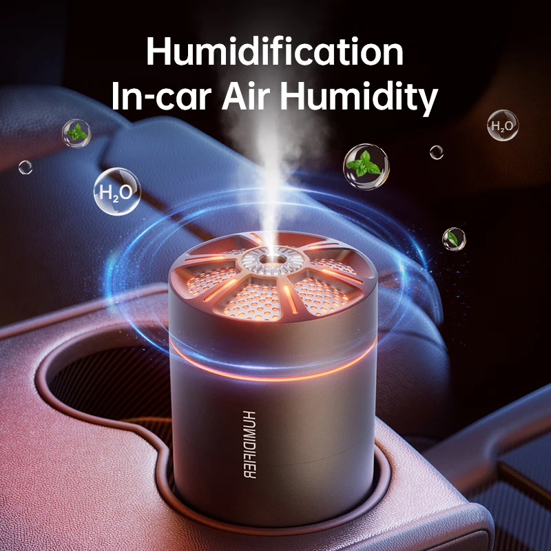 2025 New Mini Portable Car Air Humidifier With Colorful Atmosphere Night Lights Aroma Diffuser Essential Oil Diffuser for Home