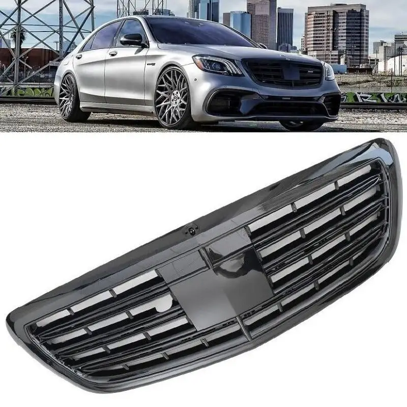 

FOR MERCEDES-BENZ S-CLASS W222 Center Car Styling Gloss Matte Black Grille Auto Front Sport Grill High Gloss New