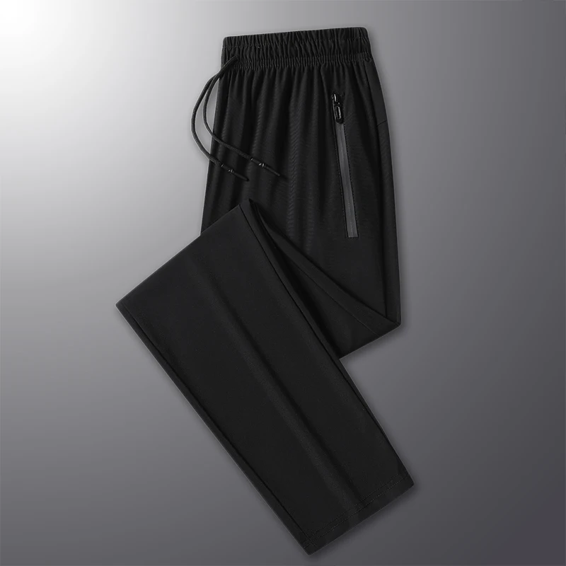 Summer New Ice Silk Pants Men's Fashion Versatile Casual Pants High Quality Sports Outdoor Large Pants