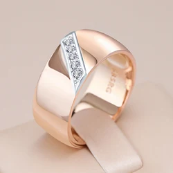 Kinel-Bague de Luxe en Or Rose et Argent pour Femme, Bijoux de Mariage, Conception de Réglage Mixte, 9mm de Largeur, 03/Bride, 585