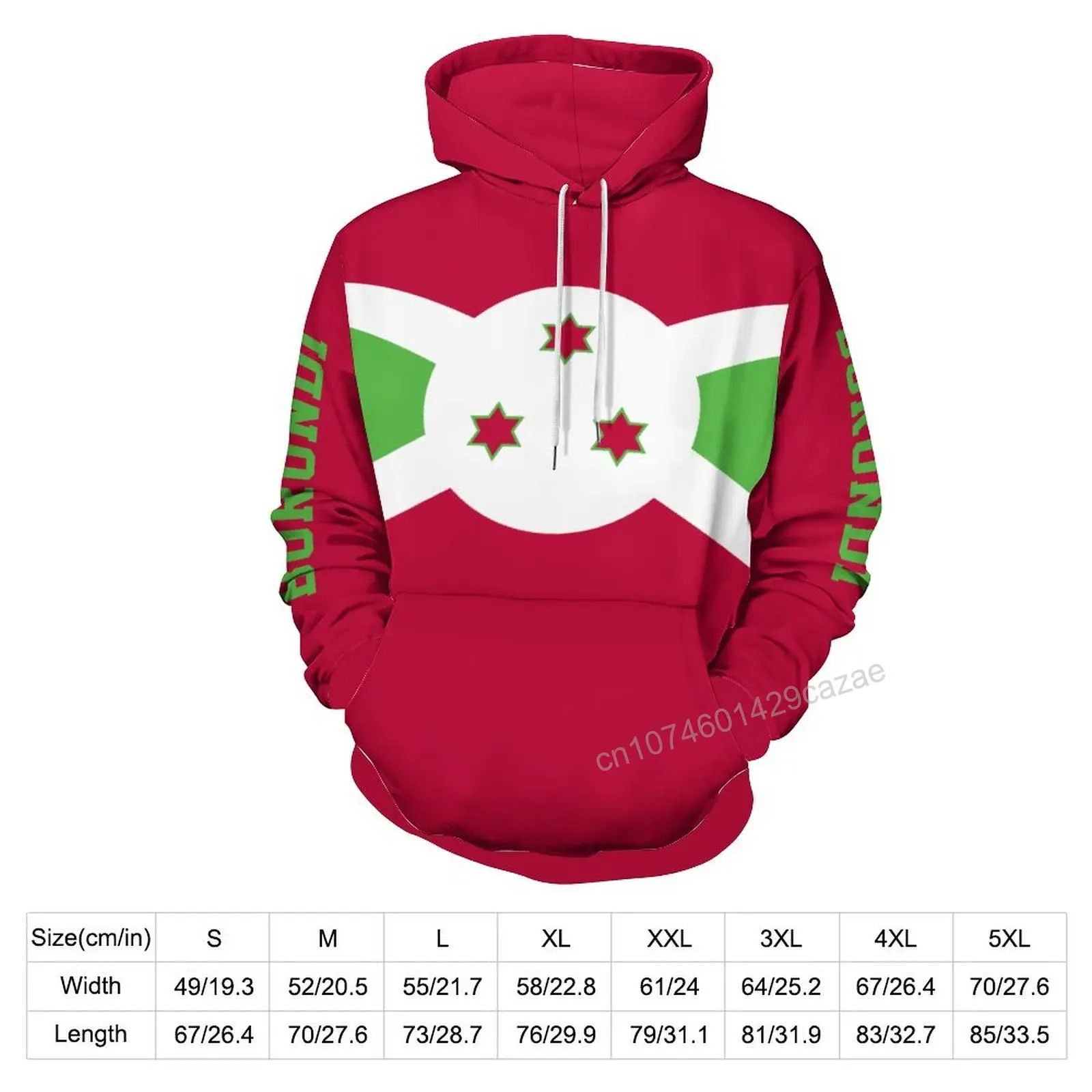 Burundi Country Flag 3D Hoodie Polyester Cool Men Women Harajuku Sweatshirt Unisex Casual Pullover Hoodies