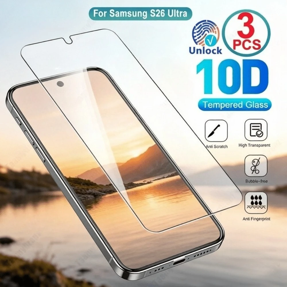 3Pcs Full Cover HD Screen Protector for Samsung Galaxy S26 S25 S24 Ultra S23 S22 S21 Plus S26 S25 Edge Anti Drop Tempered Glass