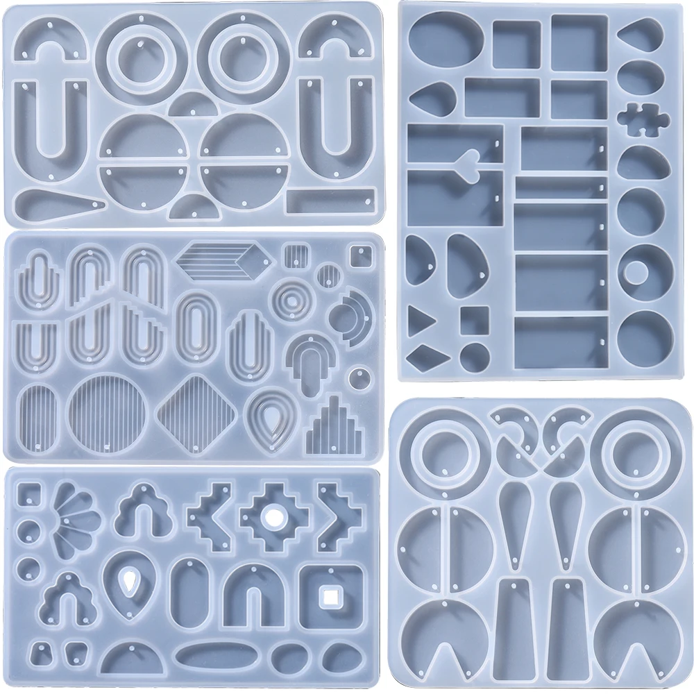 

Silicone Earrings Mold Earring Resin Mold Jewelry Making Casting Tools Earring Hooks for Craft DIY Charms Pendant Earring Making