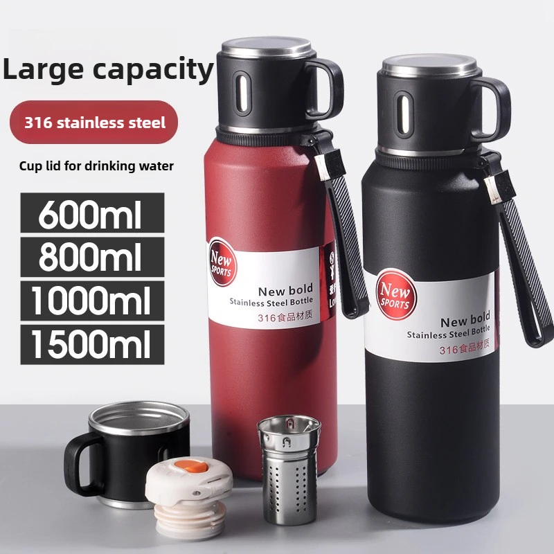

Vacuum Cup Large Capacity Portable 316 Stainless Steel Tea Cup Men's and Women's Student School Kettle Large Size Water Cup