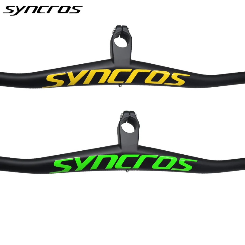 Syncros Carbon handlebar Integrated MTB Handlebar Bicycle  0° degree Stem 40/50/60/70mm  bike frame bicycle parts 28.6mm fork