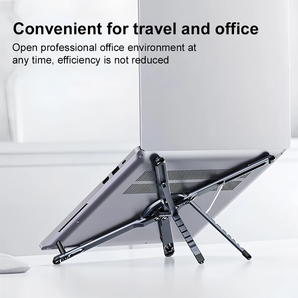 Multi‑Form Convertible Laptop Phone Tablet Stand Aviation Aluminum Alloy 8‑Speed Height Adjustment Portable Travel Bracket