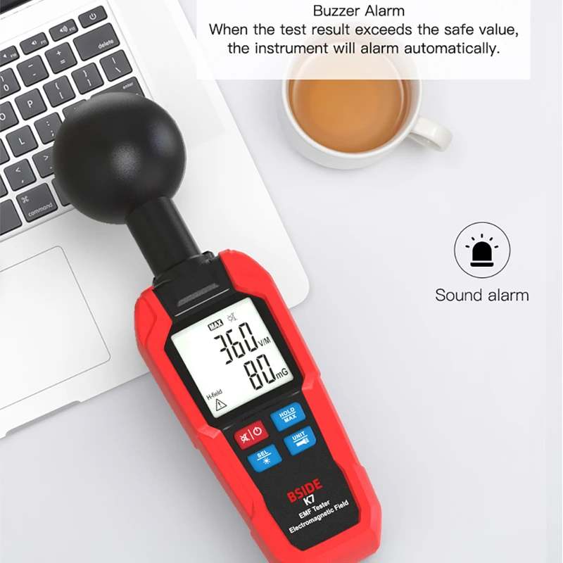 BSIDE EMF Meter High-precision Electromagnetic Field Radiation Detector Radio Frequency Field Tester Counter Emission Dosimeter