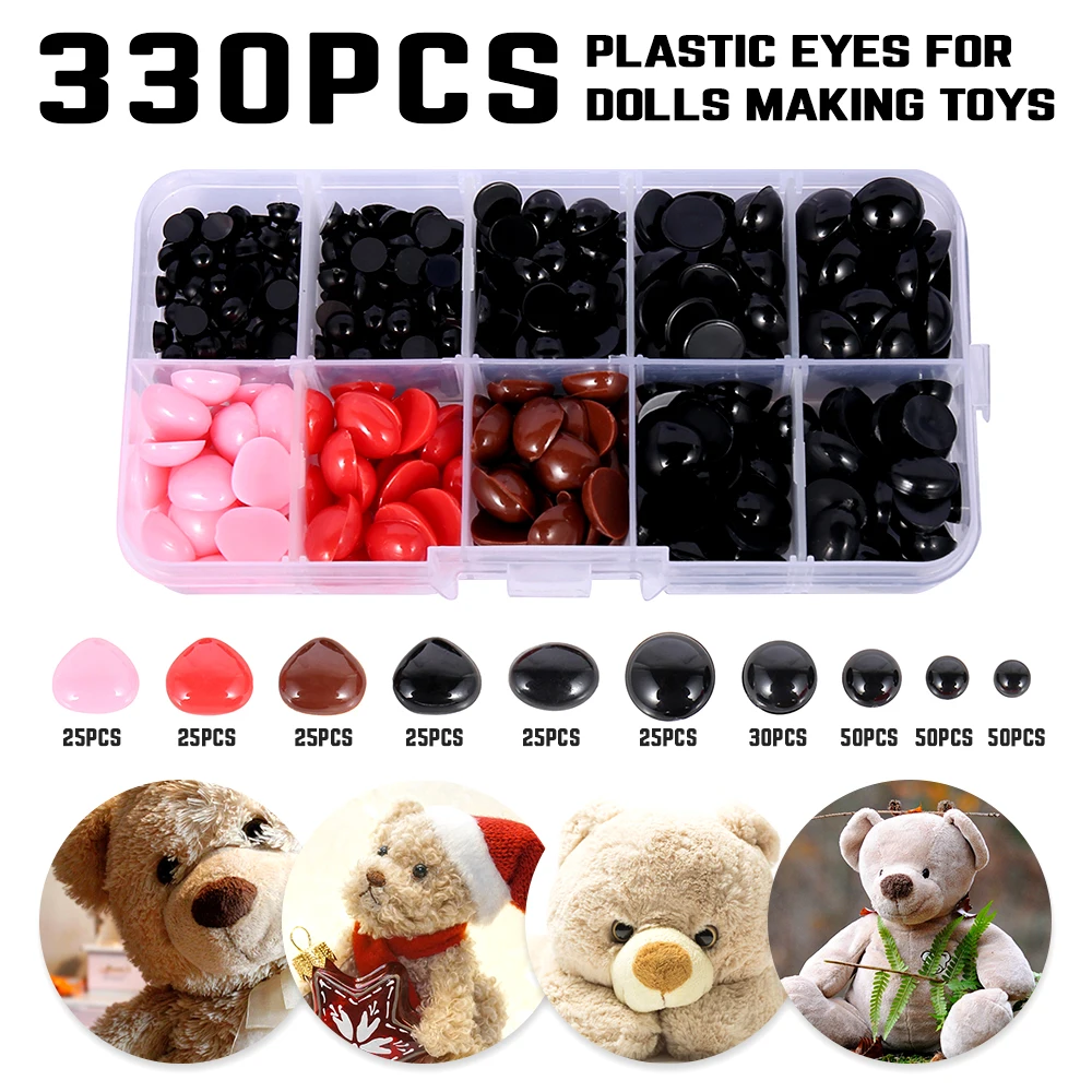 560/330Pcs Doll Making Eyes Plastic Safety Eyes For Toys Diy Multiple Sizes Crochet Animal Button Eye For Craft Doll Plush toys