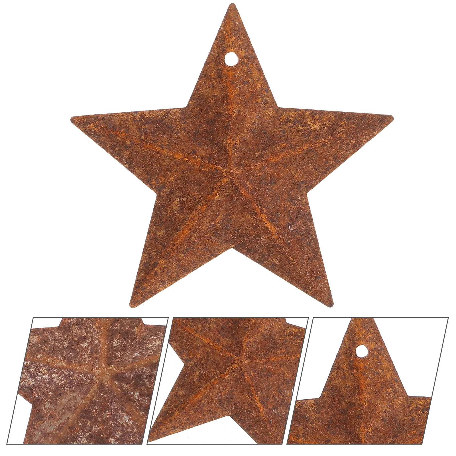 

50pcs Rusty Stars Vintage Metal Pendants For Diy Crafts Christmas Decor Hanging Charms Rustic Star Ornaments Iron Decorative