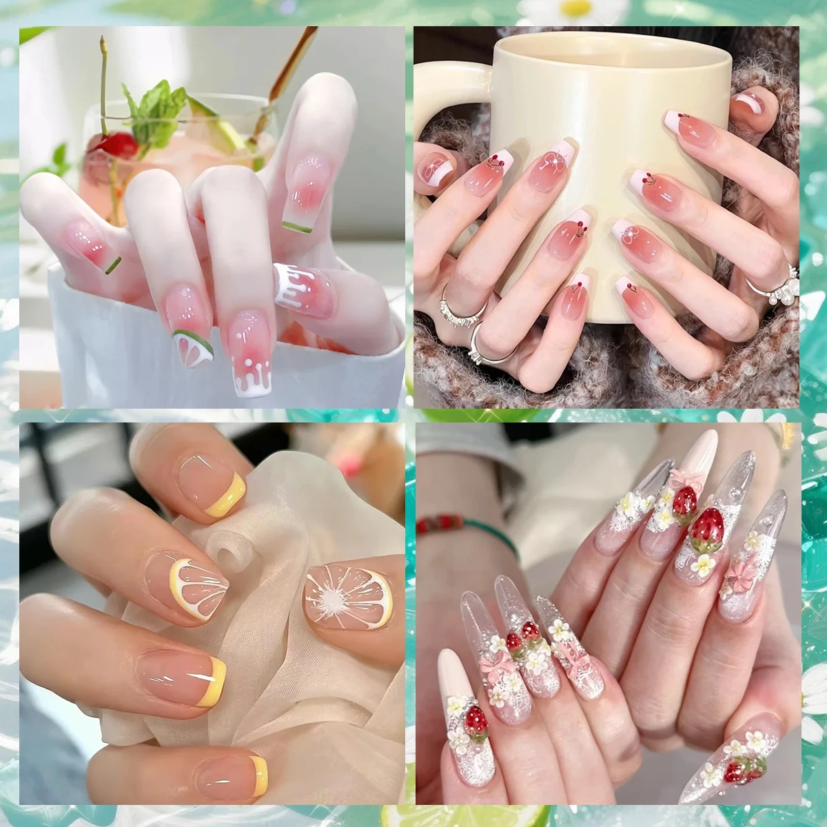 Набор из 3-12 листов 5D наклее – обзор и цена Nail Art Strawberry