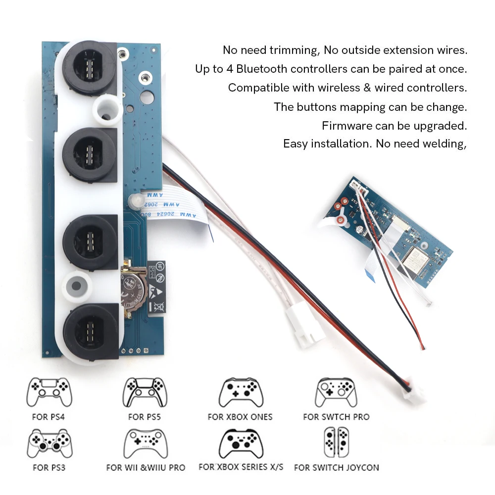 내장형 iBlueControlMod 무선 블루투스 컨트롤러 (게임큐브 콘솔용 NGC 어댑터) 무선 컨트롤러 어댑터