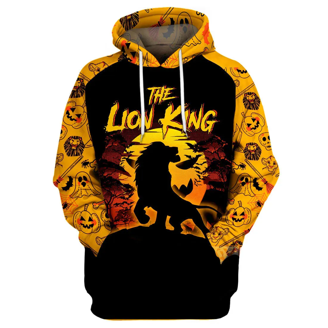 Sudadera con capucha con estampado 3D de El Rey León para niños, suéter deportivo grande, moda de ocio callejero, pareja Unisex, primavera y otoño