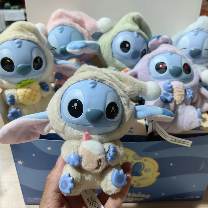 

2025 - Новая серия Stitch Eat Something Before Sleep, плюшевая слепая коробка, виниловые игрушки, милая кукла, загадочная коробка, сумка, подвеска, декор, рождественский подарок