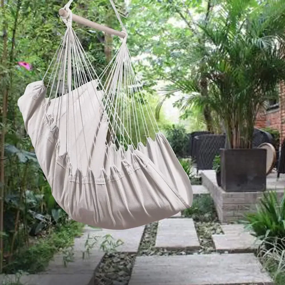 Hamaca con borlas para interiores y exteriores, columpio de algodón blanco para jardín, Patio, dormitorio, cama colgante romántica, hamacas de playa